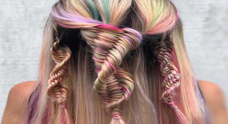 Como fazer penteados para casamento trança DNA em cabelo colorido