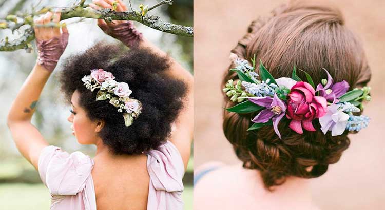 Penteados de noiva tiara de flores invertida