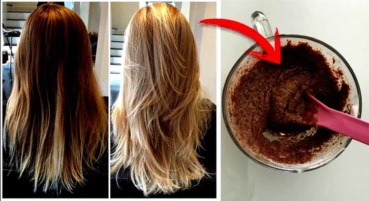 Antes e depois do cabelo utilizando o processo de como clarear o cabelo naturalmente com canela